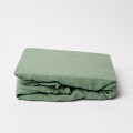 Drap-housse en lin vert pin Linus