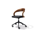 Chaise pivotante bois Girado Team7 noyer avec roulettes